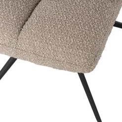 WOOOD Drehstuhl »Vinny Bouclé-Bezug mit Drehmechanismus, H 80 x B 48 x T 45 cm« () Tragkraft 100 kg, Polyurethanschaum-Polsterung, Metallgestell