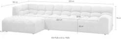 WOOOD Ecksofa »Allure grobem Webmuster, H 79 x B 324 x D 165 cm« Tragkraft 400 kg, Hohe Verschleißfestigkeit, Pfleiglicht