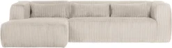 WOOOD Ecksofa »Bean Bezug Links mit hoher Sitzkomfort, H 73 x B 305 x T 96/175 cm« Ripsstoff, Tragkraft 400 kg, Gute Verschleißfestigkeit, pflegeleicht