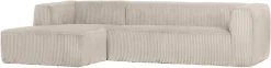 WOOOD Ecksofa »Bean Bezug Links mit hoher Sitzkomfort, H 73 x B 305 x T 96/175 cm« Ripsstoff, Tragkraft 400 kg, Gute Verschleißfestigkeit, pflegeleicht