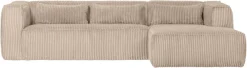 WOOOD Ecksofa »Bean Bezug Rechts mit hoher Sitzkomfort, H 73 x B 305 x T 96/175 cm« Ripsstoff, Tragkraft 400 kg, pfleigleicht, Gute Verschleißfestigkeit