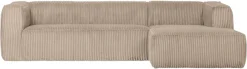 WOOOD Ecksofa »Bean Bezug Rechts mit hoher Sitzkomfort, H 73 x B 305 x T 96/175 cm« Ripsstoff, Tragkraft 400 kg, pfleigleicht, Gute Verschleißfestigkeit