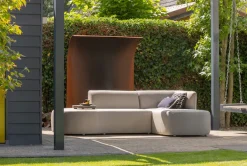 WOOOD Ecksofa »Chios Outdoor-Polyolefin-Stoff waterproofH 71 x B 258 x T 168 cm« UV-beständige Beschichtung, Tragkraft 300 kg, pfleigleicht