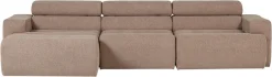 WOOOD Ecksofa »Novi Chaiselongue Bezug mit verstellbarer Nackenstütze 300x173x73 cm« Links, Tragkraft 360 kg, Maximale Verschleißfestigkeit, Bouclé-Bezug