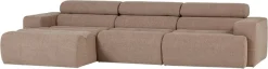 WOOOD Ecksofa »Novi Chaiselongue Bezug mit verstellbarer Nackenstütze 300x173x73 cm« Links, Tragkraft 360 kg, Maximale Verschleißfestigkeit, Bouclé-Bezug