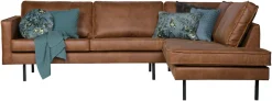 WOOOD Ecksofa »Rodeo Recycling-Lederfaser-VerbundstoffH 85 x B 266 x T 213/86 cm« Tragkraft 250 kg, Metallbeine, pfleigleicht, Gute Verschleißfestigkeit