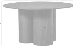 WOOOD Esstisch »Oona MDF 3D-Papierdekor sichtbarer Holzmaserung, H75 x B140 x T140 cm« Tragkraft 80 kg, für 4–6 Personen geeignet, einfach zu montierbar