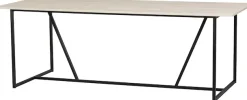 WOOOD Esstisch »Silas FSC®-Eschenholz gebürstet Metallgestell, H 75 x B 220 x T 90 cm« Für 6–8 Personen geeignet, Schutzlackiert, einfach zu montierbar