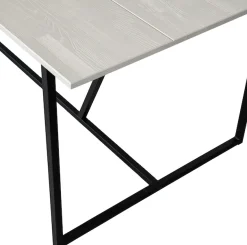 WOOOD Esstisch »Silas FSC®-Eschenholz gebürstet Metallgestell, H 75 x B 220 x T 90 cm« Für 6–8 Personen geeignet, Schutzlackiert, einfach zu montierbar