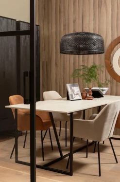 WOOOD Esstisch »Silas FSC®-Eschenholz gebürstet Metallgestell, H 75 x B 220 x T 90 cm« Für 6–8 Personen geeignet, Schutzlackiert, einfach zu montierbar