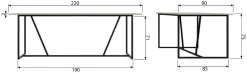 WOOOD Esstisch »Silas FSC®-Eschenholz gebürstet Metallgestell, H 75 x B 220 x T 90 cm« Für 6–8 Personen geeignet, Schutzlackiert, einfach zu montierbar