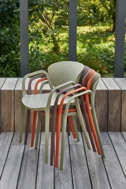 WOOOD Esszimmerstuhl »Bent Polypropylen stapelbar für In- und Outdoor, H 75 x B 57 x T 56 cm« () (Set, 2 St) Tragkraft 150 kg, fertig montiert, wasserabweisendes