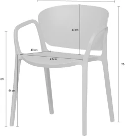 WOOOD Esszimmerstuhl »Bent Polypropylen stapelbar für In- und Outdoor, H 75 x B 57 x T 56 cm« () (Set, 2 St) Tragkraft 150 kg, fertig montiert, wasserabweisendes