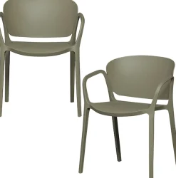 WOOOD Esszimmerstuhl »Bent Polypropylen stapelbar für In- und Outdoor, H 75 x B 57 x T 56 cm« () (Set, 2 St) Tragkraft 150 kg, fertig montiert, wasserabweisendes