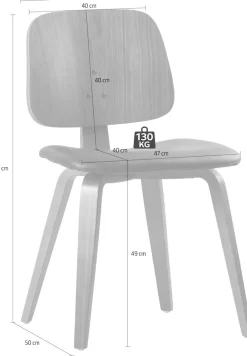 WOOOD Esszimmerstuhl »Classic mit Kunstleder-Bezug, B 48 x T 50 x H 81 cm« () Walnussfurnier-Gestell, Tragkraft 130 kg, Pfleiglicht
