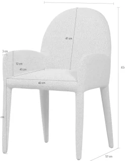 WOOOD Esszimmerstuhl »Elegance Bouclé-Bezug mit 3D-Melange-Effekt, H 83 x B 54 x T 57 cm« () Tragkraft 120 kg, fertig montiert geliefert, Gute Verschleißfestigkeit