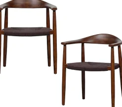 WOOOD Esszimmerstuhl »Embrace Buchenholz mit geflochtener Sitzfläche, H 76 x B 64 x T 53 cm« (Set) 2 Stk.(Set, 2 St) Tragkraft 160 kg, sichtbare Maserung, vollständig montiert
