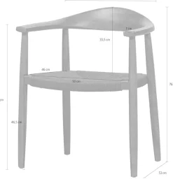WOOOD Esszimmerstuhl »Embrace Buchenholz mit geflochtener Sitzfläche, H 76 x B 64 x T 53 cm« (Set) 2 Stk.(Set, 2 St) Tragkraft 160 kg, sichtbare Maserung, vollständig montiert