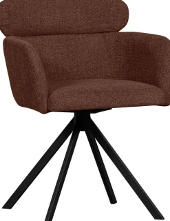 WOOOD Esszimmerstuhl »Fenne aus Kunstleder mit Drehgestell aus Metall H 80 x B 58 cm« (Set) 2 Stk.Polterstuhl mit Drehfuß, gewebtem Stoff, Höhe 80 cm