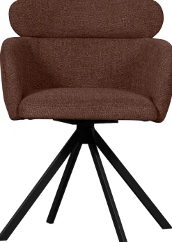 WOOOD Esszimmerstuhl »Fenne aus Kunstleder mit Drehgestell aus Metall H 80 x B 58 cm« (Set) 2 Stk.Polterstuhl mit Drehfuß, gewebtem Stoff, Höhe 80 cm