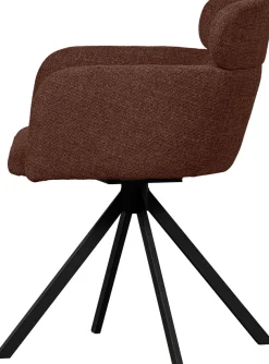 WOOOD Esszimmerstuhl »Fenne aus Kunstleder mit Drehgestell aus Metall H 80 x B 58 cm« (Set) 2 Stk.Polterstuhl mit Drehfuß, gewebtem Stoff, Höhe 80 cm