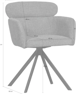 WOOOD Esszimmerstuhl »Fenne aus Kunstleder mit Drehgestell aus Metall H 80 x B 58 cm« (Set) 2 Stk.Polterstuhl mit Drehfuß, gewebtem Stoff, Höhe 80 cm