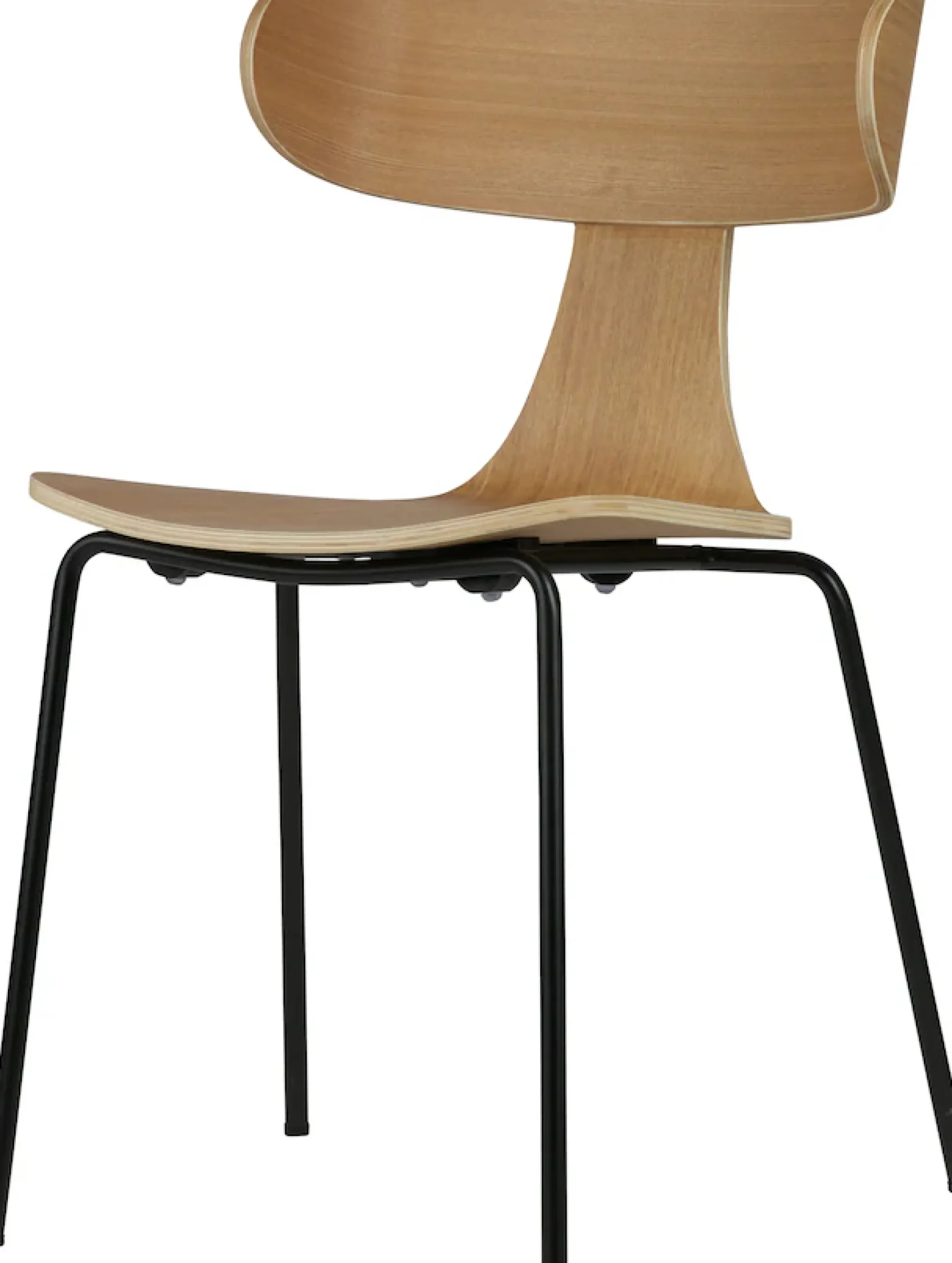 WOOOD Esszimmerstuhl »Form stapelbar und Eschenfurnier B 50 x T 52 x H 77,5 cm« (Set) 2 Stk.Tragkraft 120 kg, Sichtbare Maserung, schlanke Stahlgestell