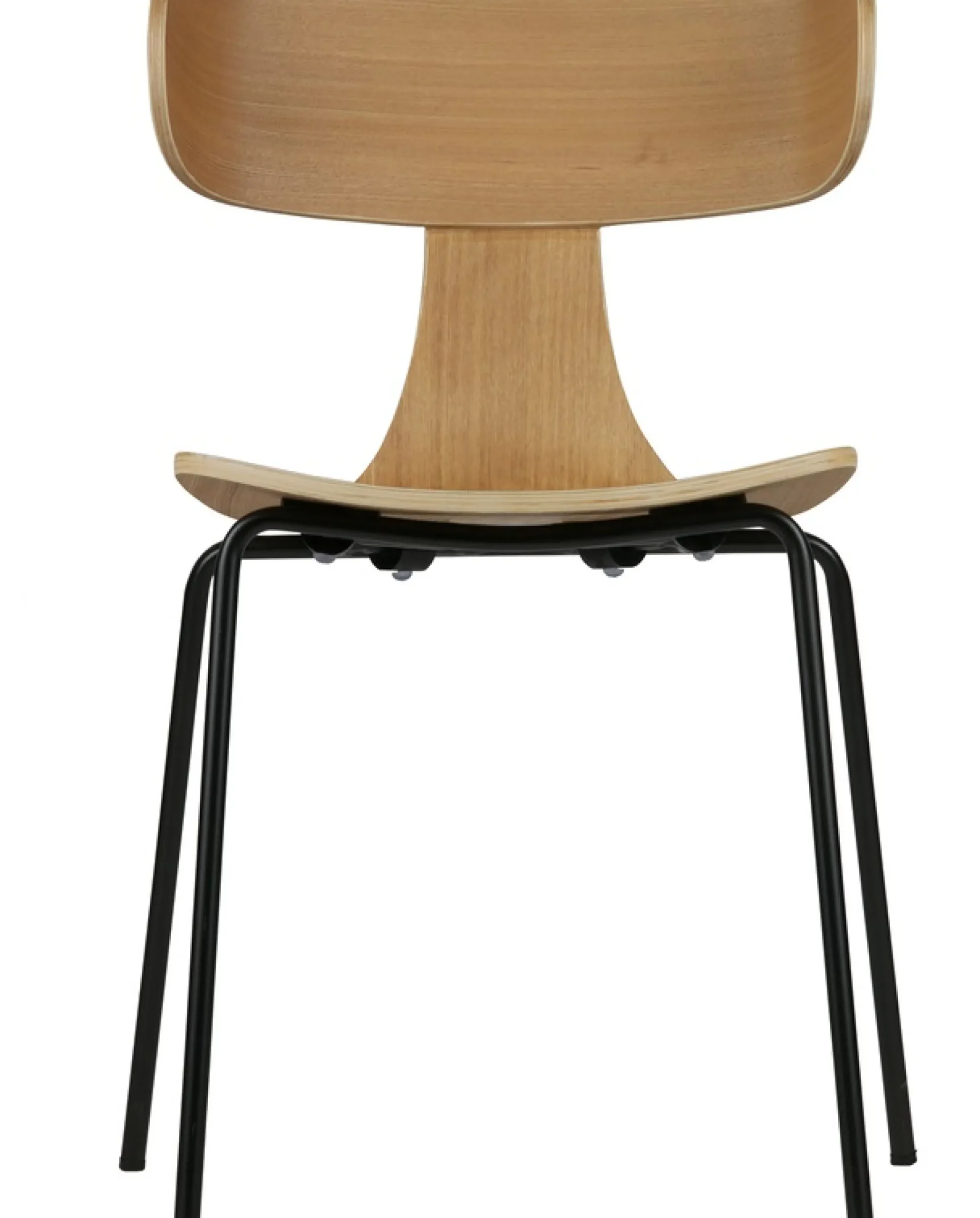 WOOOD Esszimmerstuhl »Form stapelbar und Eschenfurnier B 50 x T 52 x H 77,5 cm« (Set) 2 Stk.Tragkraft 120 kg, Sichtbare Maserung, schlanke Stahlgestell