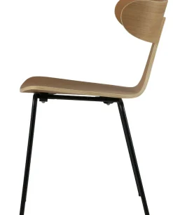 WOOOD Esszimmerstuhl »Form stapelbar und Eschenfurnier B 50 x T 52 x H 77,5 cm« (Set) 2 Stk.Tragkraft 120 kg, Sichtbare Maserung, schlanke Stahlgestell