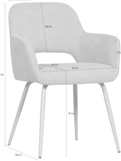 WOOOD Esszimmerstuhl »Jenny mit Hope-Gewebtem Bezug und Metallgestell, B 58 x T 58 x H 80 cm« (Set) 2 Stk.(Set, 2 St) Sehr hohe Verschleißfestigkeit, Tragkraft 100 kg