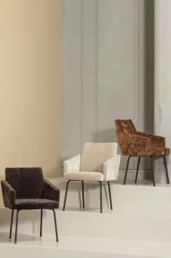 WOOOD Esszimmerstuhl »Mount mit Textur Chenille bezug en Metallgestell B 61 x T 65 x H 82 cm« (Set) 2 Stk.Maximale Verschleißfestigkeit, mit mattem Glanz, Tragkraft 100 kg