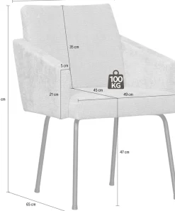 WOOOD Esszimmerstuhl »Mount mit Textur Chenille bezug en Metallgestell B 61 x T 65 x H 82 cm« (Set) 2 Stk.Maximale Verschleißfestigkeit, mit mattem Glanz, Tragkraft 100 kg