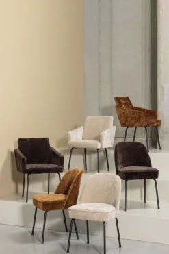 WOOOD Esszimmerstuhl »Mount mit Textur Chenille bezug en Metallgestell B 61 x T 65 x H 82 cm« (Set) 2 Stk.Maximale Verschleißfestigkeit, mit mattem Glanz, Tragkraft 100 kg