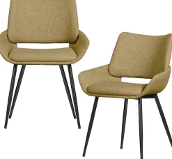 WOOOD Esszimmerstuhl »Parade mit Melange-Bezug und konischen Metallbeinen B58 x T55 x H83 cm« (Set) 2 Stk.Sehr hohe Verschleißfestigkeit, schalenförmige, Tragkraft 150 kg