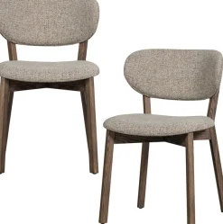 WOOOD Esszimmerstuhl »Udar mit Melange-Gewebe More und Eichengestell H 82 cm« (Set) 2 Stk.(Set, 2 St), strapazierfähiger Stoff, moderne Gestaltung