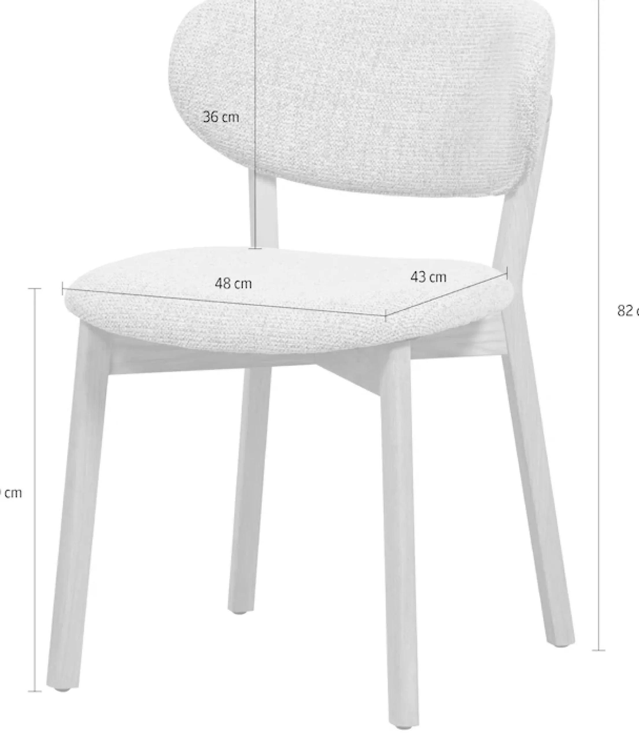 WOOOD Esszimmerstuhl »Udar mit Melange-Gewebe More und Eichengestell H 82 cm« (Set) 2 Stk.(Set, 2 St), strapazierfähiger Stoff, moderne Gestaltung