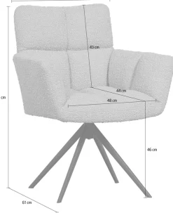 WOOOD Esszimmerstuhl »Vinny Bouclé-Bezug mit Drehmechanismus H 89 x B 70 x T 61 cm« () Tragkraft 100 kg, Polyurethanschaum-Polsterung, Metallgestell