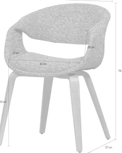 WOOOD Esszimmerstuhl »Yossi mit Gewebtem Bezug und Holzgestell B57 x T57 x H78 cm (2er-Set)« (Set) 2 Stk.Tragkraft 136 kg, maximale Verschleißfestigkeit, Pfleiglicht