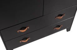 WOOOD Garderobenschrank »Dian FSC®-Kiefernholz mit Ledergriffe, H 180 x B 94 x T 40 cm« Schutzlackierte Oberfläche, einfach zu montierbar, sichtbare maserung