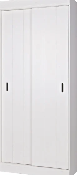 WOOOD Garderobenschrank »Row FSC®-Kiefernholz gebürstet mit Schiebetüren H 195 x B 85 x T 44 cm« Tragkraft 15 kg pro Boden, nebeneinander kombinierbar, pfleigleicht