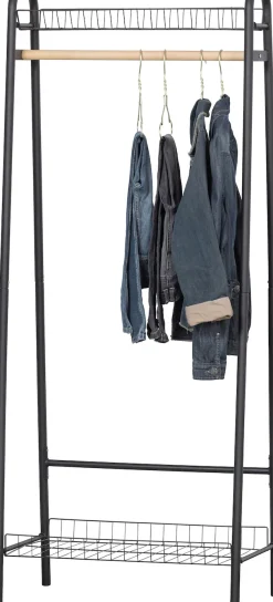 WOOOD Garderobenständer »Jovi Metall und Holzkleiderstange B 70 x T 41 x H 167 cm« Tragkraft 10 kg, Pfleiglicht, einfach zu montieren