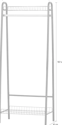 WOOOD Garderobenständer »Jovi Metall und Holzkleiderstange B 70 x T 41 x H 167 cm« Tragkraft 10 kg, Pfleiglicht, einfach zu montieren