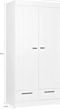 WOOOD Kleiderschrank »Connect Kiefer massiv FSC® Korpus Schiebetüren Schubladen« Stapelbar kombinierbar, Metall Schubladenführung