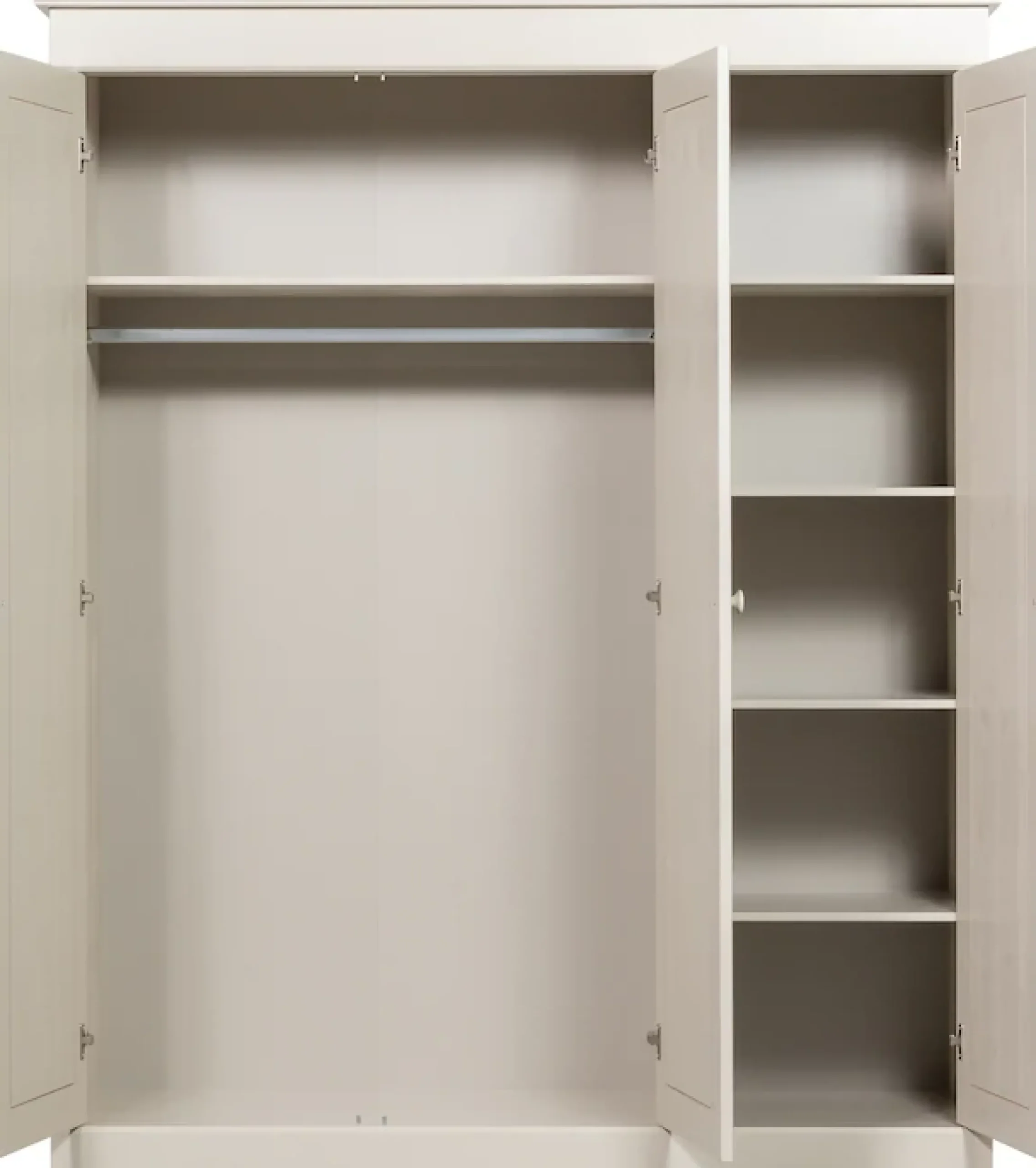 WOOOD Kleiderschrank »Olivia FSC®-Kiefernholz mit Hängebereich, H 212 x B 171 x T 63 cm« Tragkraft 10 kg pro Boden, Einlegeboden-Optionspakete erhältlich