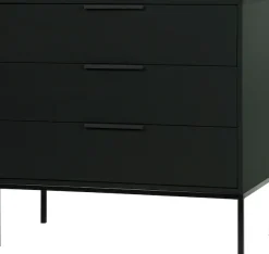 WOOOD Kommode »Adam FSC®-Kiefernholz gebürstet mit Metallgriffen, H93 x B94 x T52 cm« Tragkraft 15 kg pro Auszug, Metallgestell, einfach zu montierbar