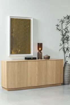 WOOOD Kommode Sideboard aus Eichenfurnier mit zeitlosem Design und Maserung
