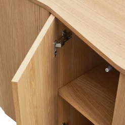 WOOOD Kommode Sideboard aus Eichenfurnier mit zeitlosem Design und Maserung