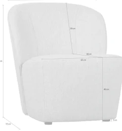 WOOOD Loungesessel »Lofty mit Bouclé-Bezug und Hartholzrahmen B 68 x T 72 x H 75 cm« Hohe Verschleißfestigkeit, Sitzhöhe 42 cm, separates Rückenkissen