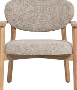 WOOOD Loungesessel »Udar mit Eichenholzgestell und More-Melange-Bezug, B68 x T75 x H76 cm« Sehr hohe Verschleißfestigkeit, Armlehnen integriert, Tragkraft 120 kg