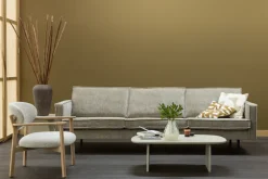 WOOOD Loungesessel »Udar mit Eichenholzgestell und More-Melange-Bezug, B68 x T75 x H76 cm« Sehr hohe Verschleißfestigkeit, Armlehnen integriert, Tragkraft 120 kg